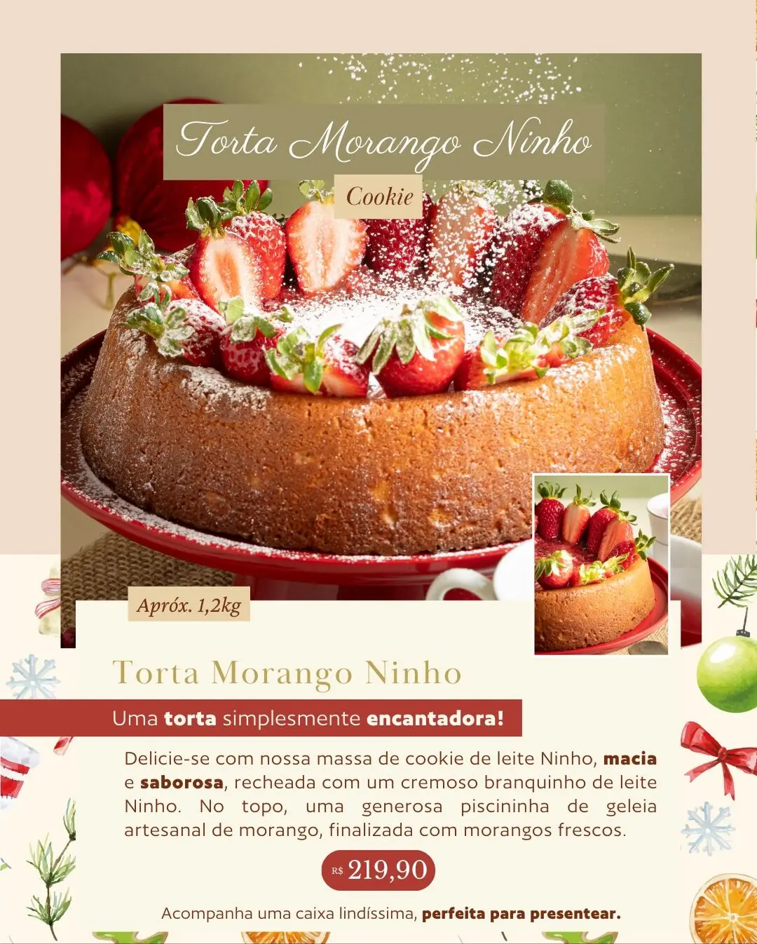 Torta Morango Ninho